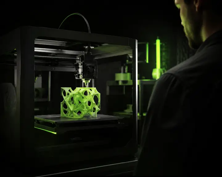 3D printer producing a model